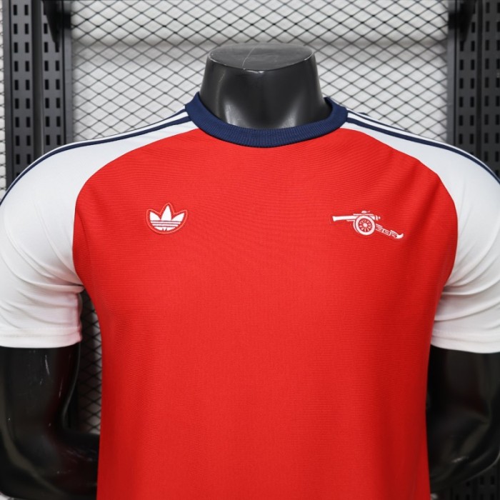 Player Version 2026  Arsenal x Adidas Originals Red with White Raglan Sleeve Home Jersey