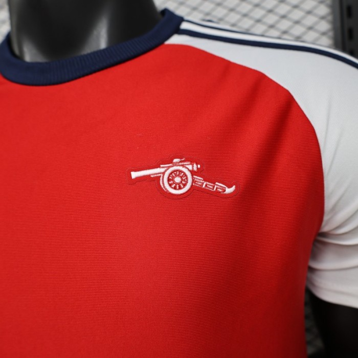 Player Version 2026  Arsenal x Adidas Originals Red with White Raglan Sleeve Home Jersey