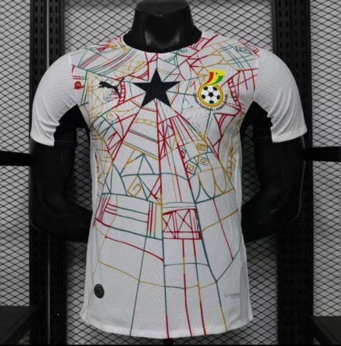 Player Version 2026 Ghana White with Multicolor Pattern Special Edition Jersey