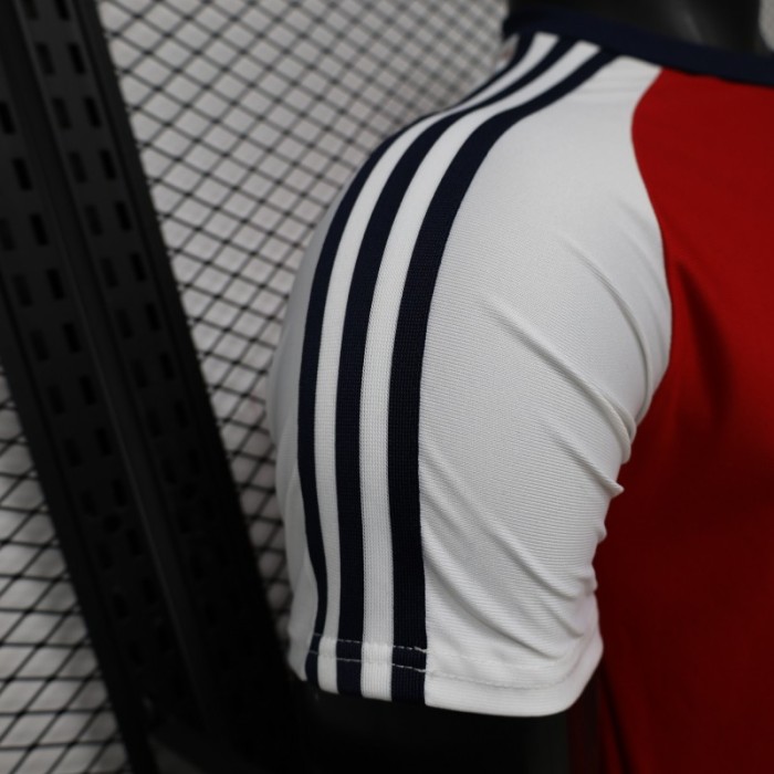 Player Version 2026  Arsenal x Adidas Originals Red with White Raglan Sleeve Home Jersey