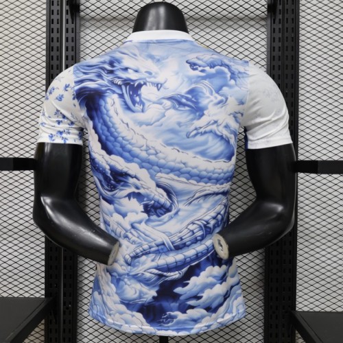 Player Version 2026 Japan Adidas Special Edition  Samurai Blue Dragon  Full Sublimation White Jersey