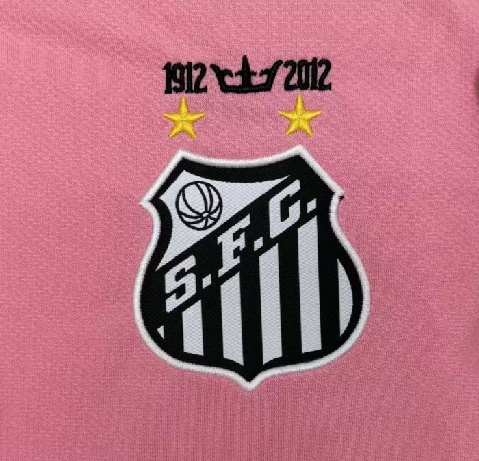 Retro 12/13 Santos Away Pink Long Sleeve Jersey