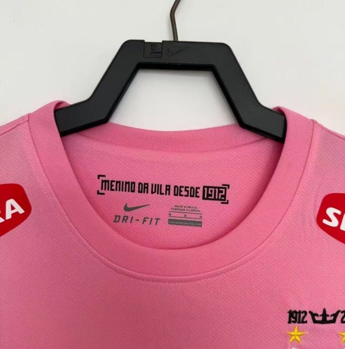 Retro 12/13 Santos Away Pink Long Sleeve Jersey