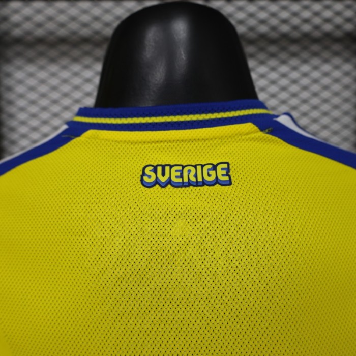 Player Version 2026 Sweden Yellow with Blue Panel Home Jersey