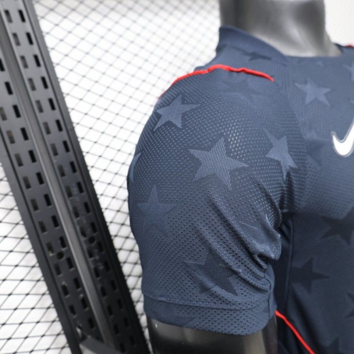 Player Version 2026 USA Navy Blue with All-Over Star Pattern Away Jersey