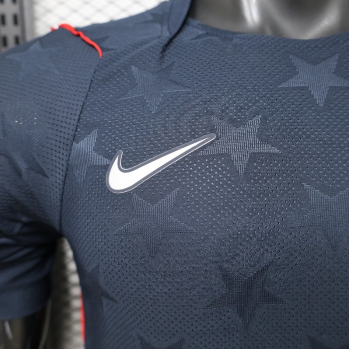 Player Version 2026 USA Navy Blue with All-Over Star Pattern Away Jersey