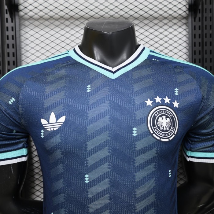 Player Version 2026 Germany  Navy Blue with Zigzag Pattern Away Jersey