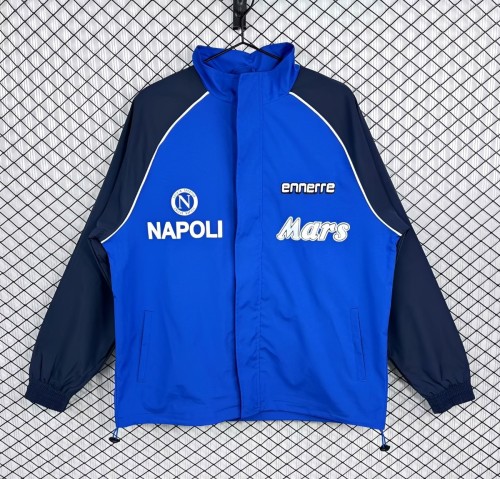 Retro 89/90 Napoli Blue/Black Full Zipper Windbreaker