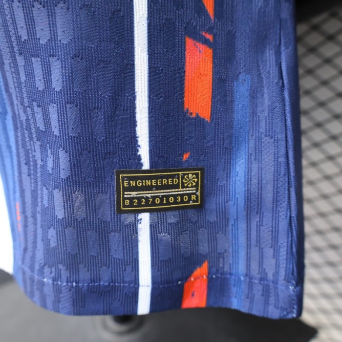 Player Version 25/26 Paris Saint-Germain Navy Blue with Orange Brushstroke Home Jersey