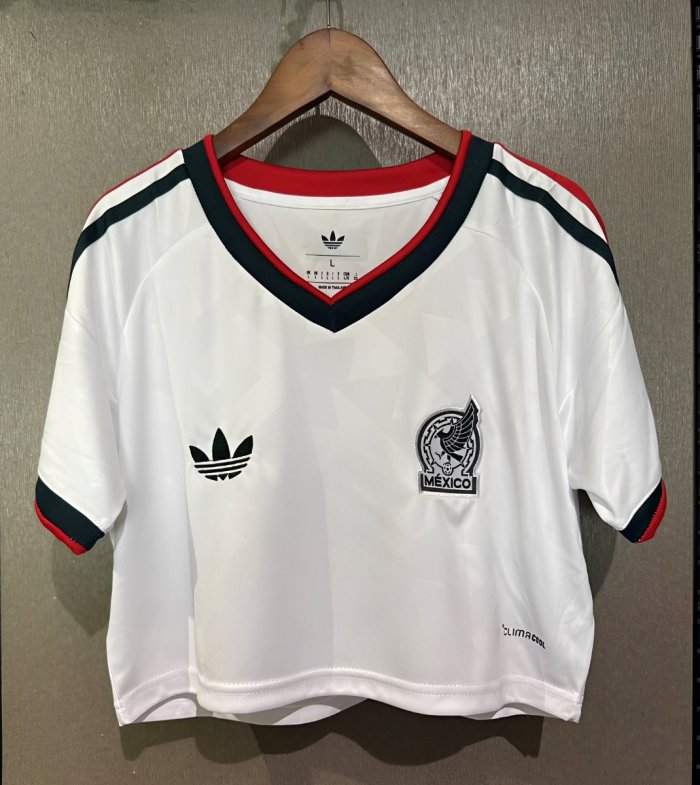 2026 Mexico Away White Women Cropped Jersey