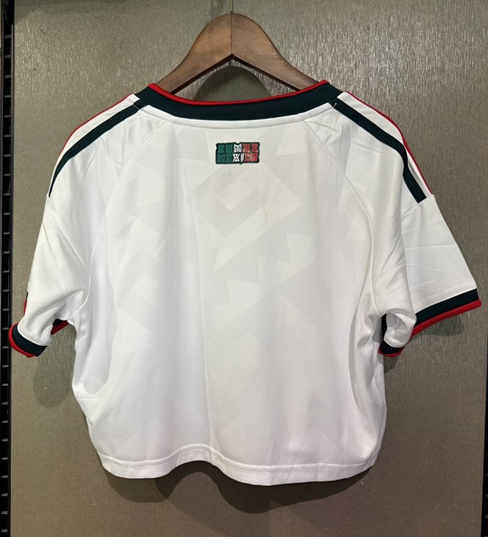 2026 Mexico Away White Women Cropped Jersey
