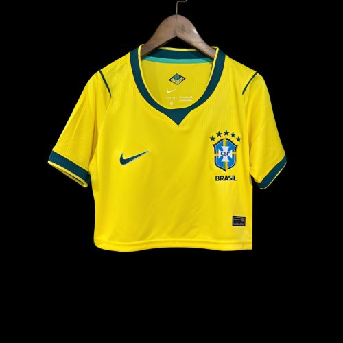 2026 Brazil Home Women Cropped Jersey