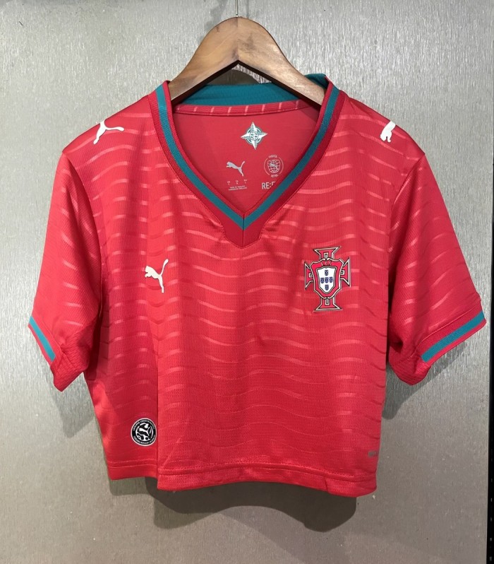 2026 Portugal Home Women Cropped Jersey