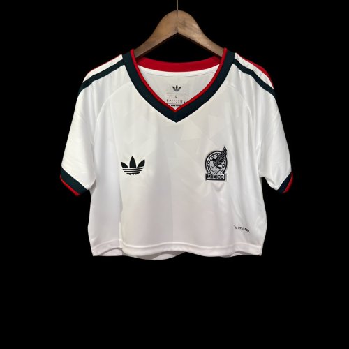 2026 Mexico Away White Women Cropped Jersey