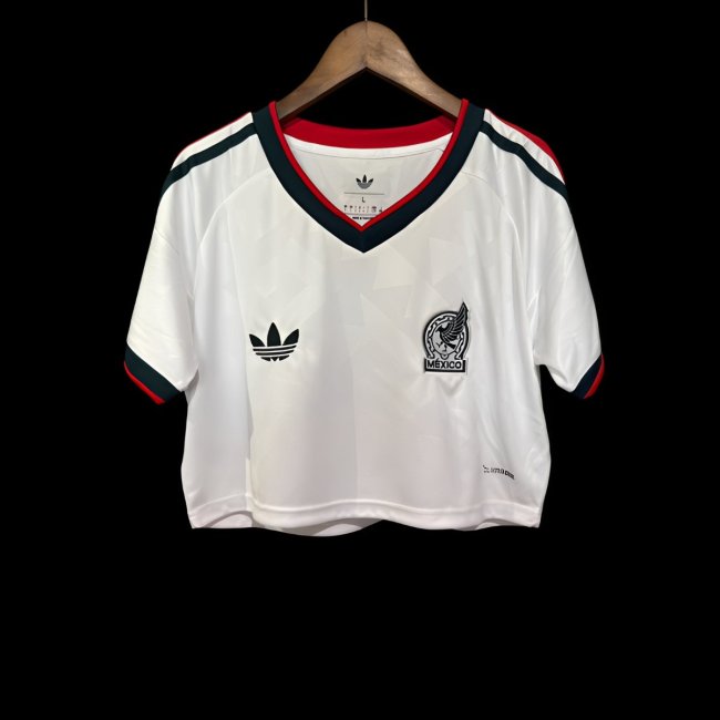 2026 Mexico Away White Women Cropped Jersey