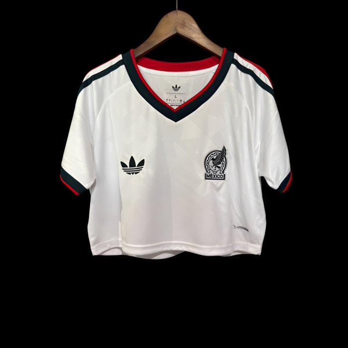 2026 Mexico Away White Women Cropped Jersey