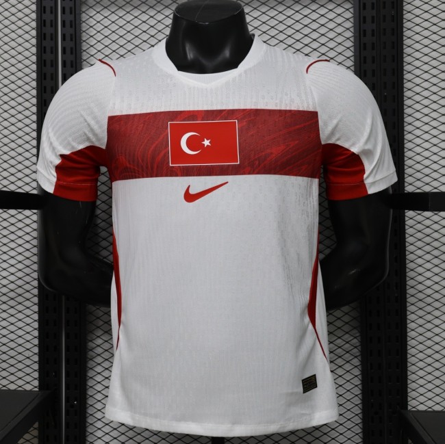 Player Version 26/27 Turkey  Away  White & Red Flag Panel Jersey