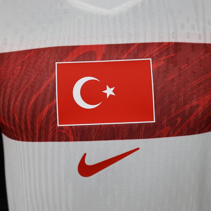 Player Version 26/27 Turkey  Away  White & Red Flag Panel Jersey