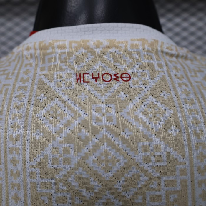 Player Version 26/27  Morocco  Away  White & Gold Amazigh Pattern Jersey