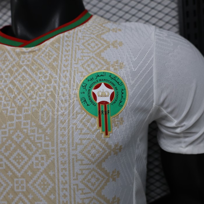 Player Version 26/27  Morocco  Away  White & Gold Amazigh Pattern Jersey