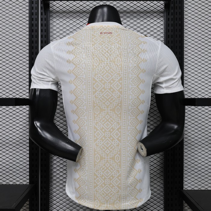 Player Version 26/27  Morocco  Away  White & Gold Amazigh Pattern Jersey
