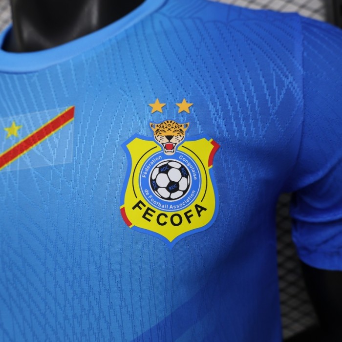 Player Version 26/27 DR Congo  Sky Blue & Red  Home Jersey