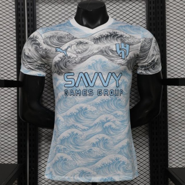 Player Version 26/27 Al-Hilal SFC White & Blue Hokusai Wave Print Special Edition Away Jersey