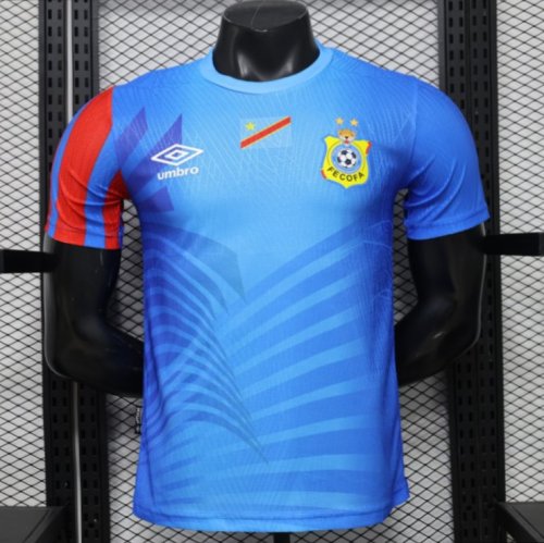 Player Version 26/27 DR Congo  Sky Blue & Red  Home Jersey