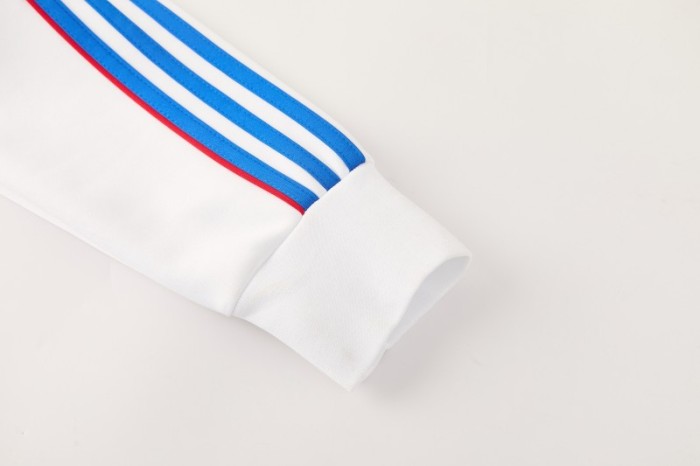 2026/27 Adidas Originals  White Full Zipper Jacket Tracksuit + Navy Blue Long Pants