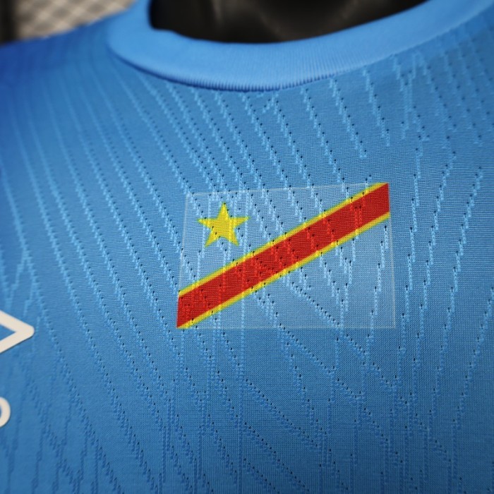 Player Version 26/27 DR Congo  Sky Blue & Red  Home Jersey