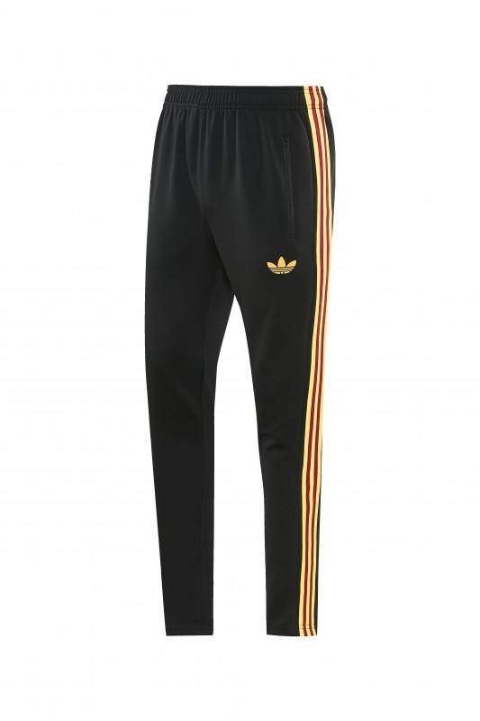 2026/27 AS Roma Burgundy & Gold Full Zipper Jacket Tracksuit +Black  Long Pants