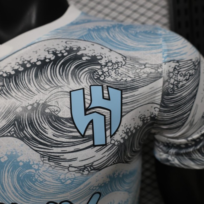 Player Version 26/27 Al-Hilal SFC White & Blue Hokusai Wave Print Special Edition Away Jersey
