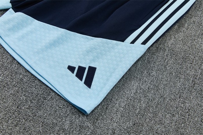 26/27 Argentina White & Light Blue Radial Stripe Short Sleeve+Soccer Shorts