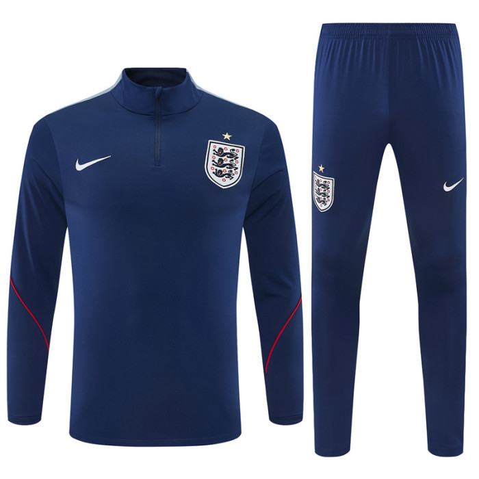 26/27 England Navy Blue  Half Zipper Jacket Tracksuit + Long Pants (Nike)