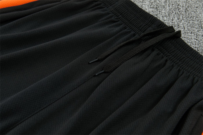 26/27 Netherlands Black & Orange  Short Sleeve+Soccer Shorts