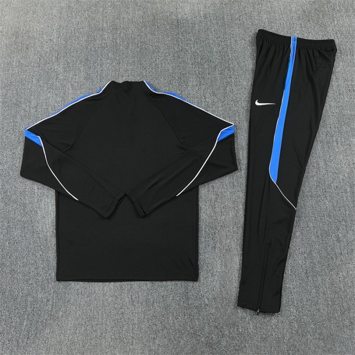 26/27 Atletico Madrid Black Half Zipper Jacket Tracksuit + Long Pants