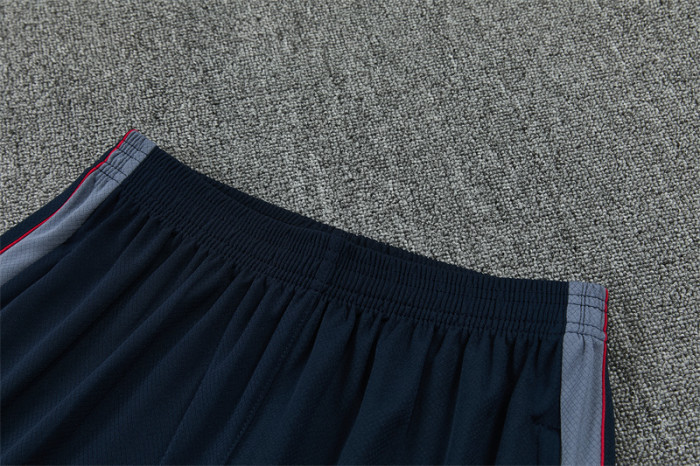 26/27 England Grey Short Sleeve+ Navy Blue Soccer Shorts