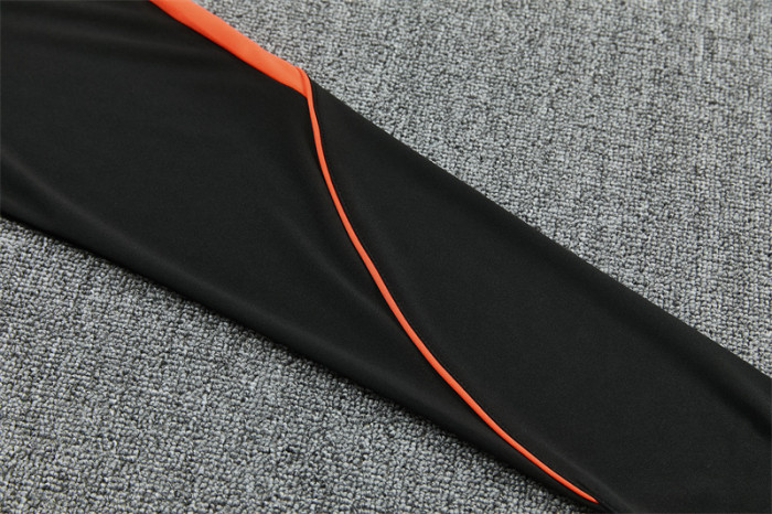 26/27 Netherlands Black & Orange  Half Zipper Jacket Tracksuit + Long Pants