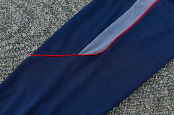 26/27 England Grey Half Zipper Jacket Tracksuit + Navy  Blue Long Pants (Nike)