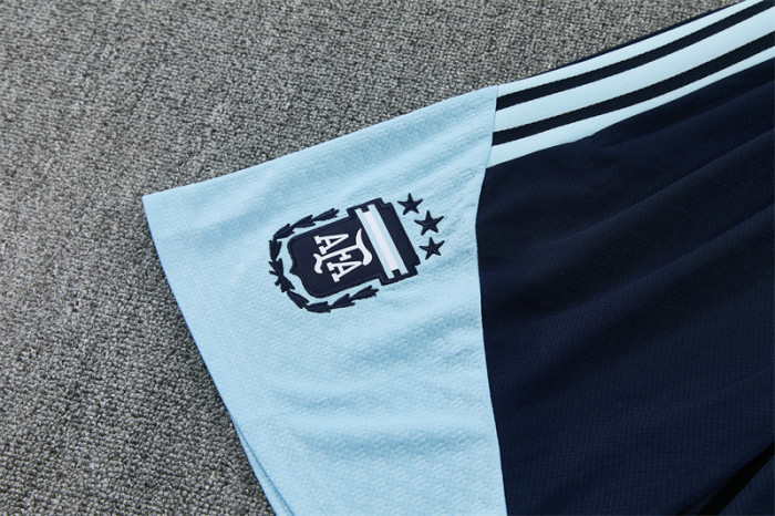 26/27 Argentina White & Light Blue Radial Stripe Short Sleeve+Soccer Shorts
