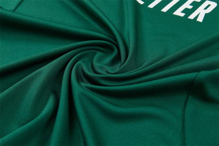 26/27 Real Madrid Green & Cream  Half Zipper Jacket Tracksuit + Long Pants