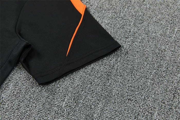 26/27 Netherlands Black & Orange  Short Sleeve+Soccer Shorts