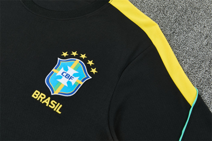 26/27 Brazil Black & Yellow Short Sleeve+Soccer Shorts