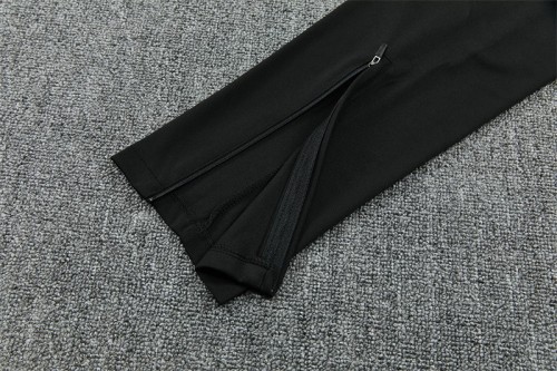 26/27 Netherlands Black & Orange  Half Zipper Jacket Tracksuit + Long Pants