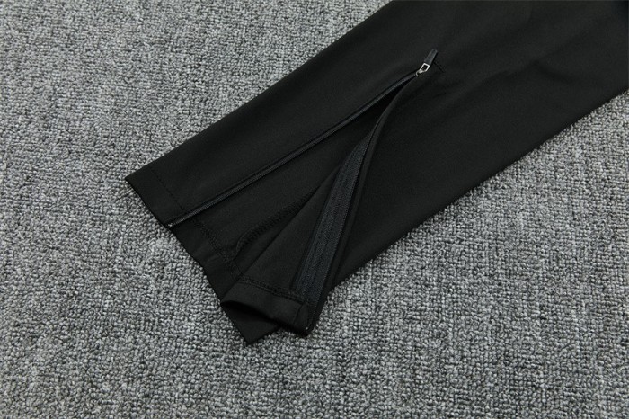 26/27 Netherlands Black & Orange  Half Zipper Jacket Tracksuit + Long Pants