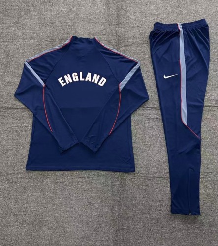 26/27 Kids England Navy Blue  Half Zipper Jacket Tracksuit + Long Pants (Nike)