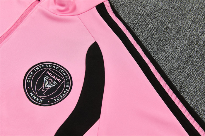 26/27 Inter Miami CF Pink  Half Zipper Jacket Tracksuit + Black Long Pants