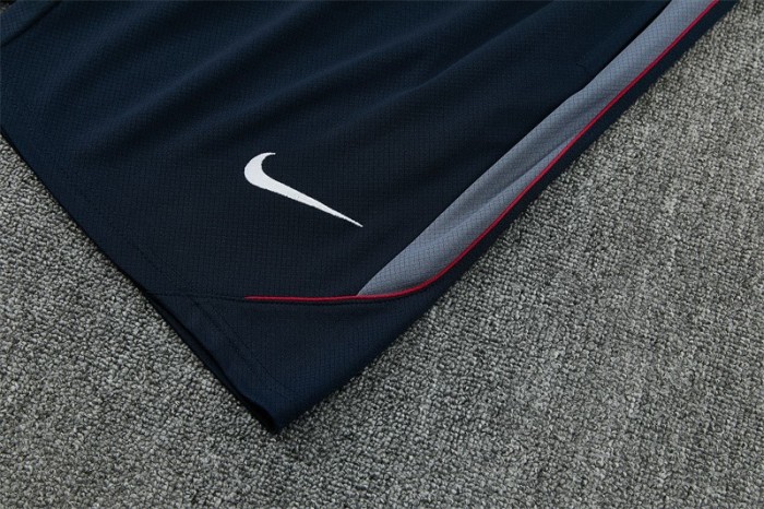 26/27 England Grey Short Sleeve+ Navy Blue Soccer Shorts