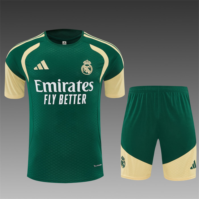 26/27 Real Madrid Green & Cream  Short Sleeve+Soccer Shorts