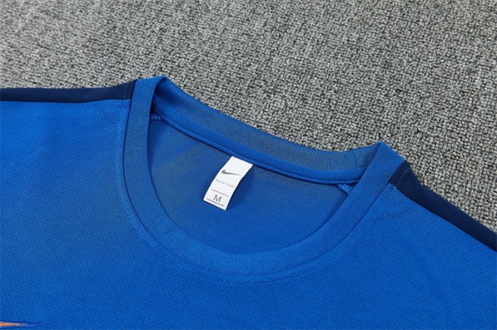 26/27 France Blue & Orange Short Sleeve+Soccer Shorts